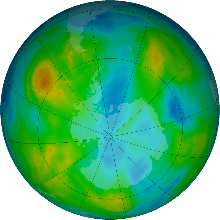 Antarctic ozone map for 15 May 1981